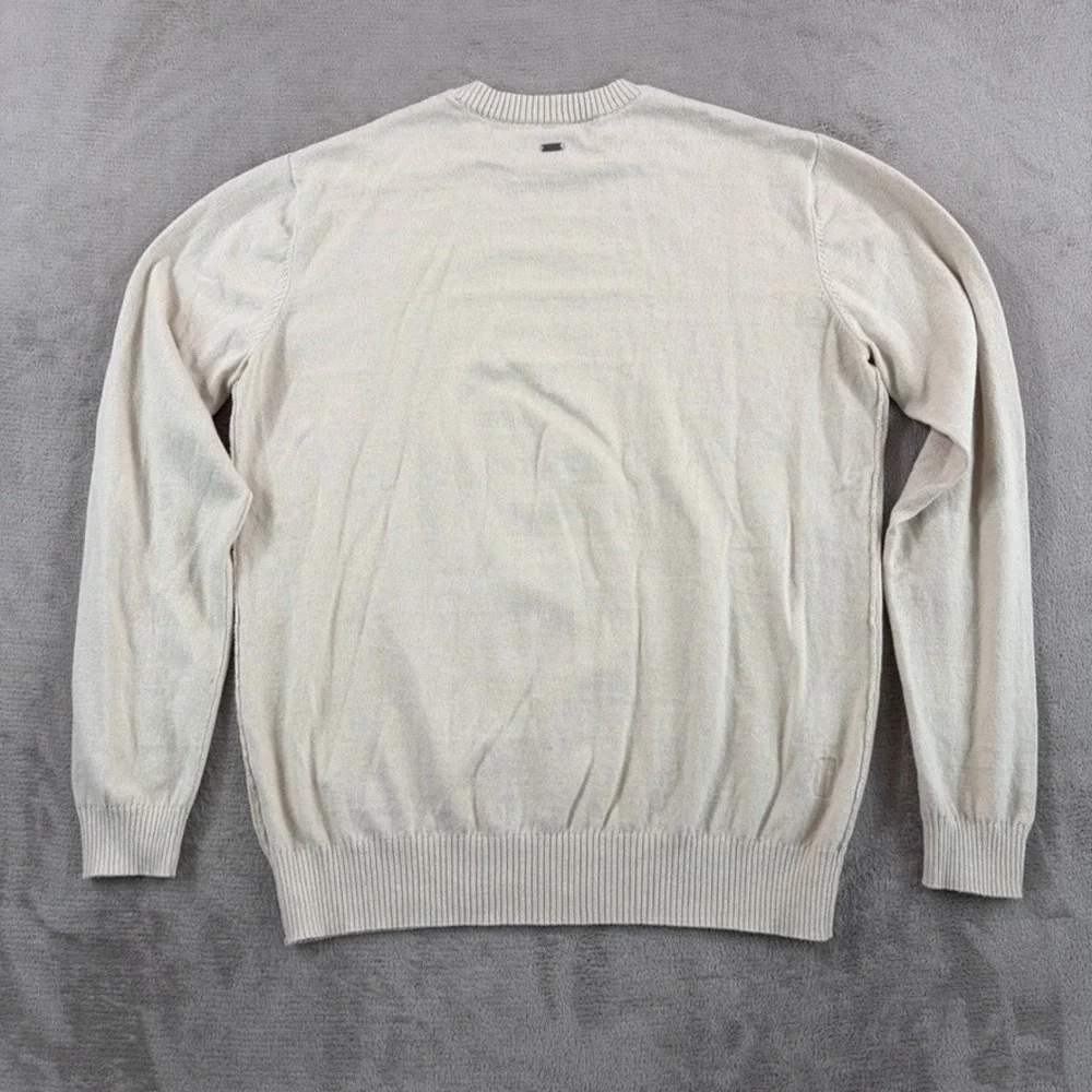 VUORI Fluent Sweater in Bone Cotton Cashmere‎ Blend Men Medium Lightweight $110